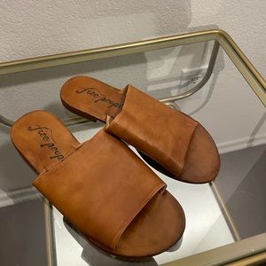 Free People Tan Slides